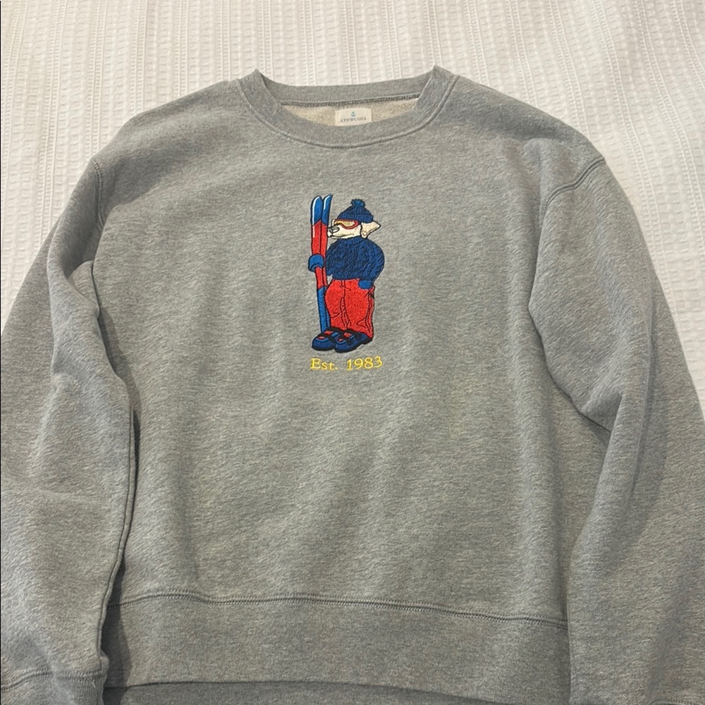 J Crew Crewcuts Crewneck with Embroidered Skier Design